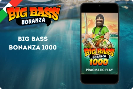 Big Bass Bonanza 1000 di Pragmatic Play – schermata di caricamento con pescatore su mobile