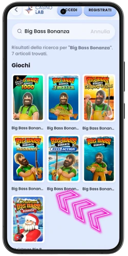 Risultati di ricerca Big Bass Bonanza su Casino Lab – 7 varianti della slot trovate nel catalogo